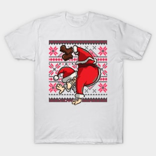 Ugly Christmas Sweater T-Shirt | Handstand Santa Claus T-Shirt